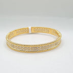 Golden Diamond Studded Bracelet Bangle 18K 16.5cm