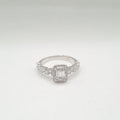 Classic Emerald Halo Diamond Ring 14K