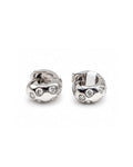 Classic Dainty Round Hoop Diamond Earrings 18K