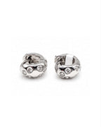 Classic Dainty Round Hoop Diamond Earrings 18K