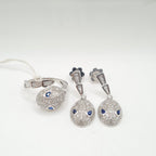 Serpent Paved Dangle Diamond Jewelry Set 14K