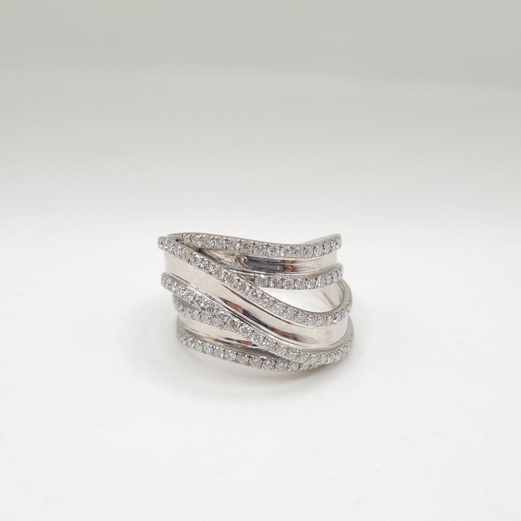Crossover Statement Diamond Ring 14K