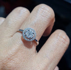 Classic Round Halo Invisible Setting Diamond Ring 14K