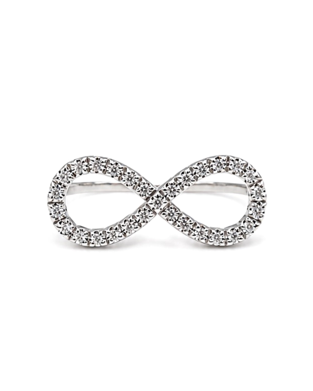 Classic Round Infinity Statement Knuckle Diamond Ring 14K