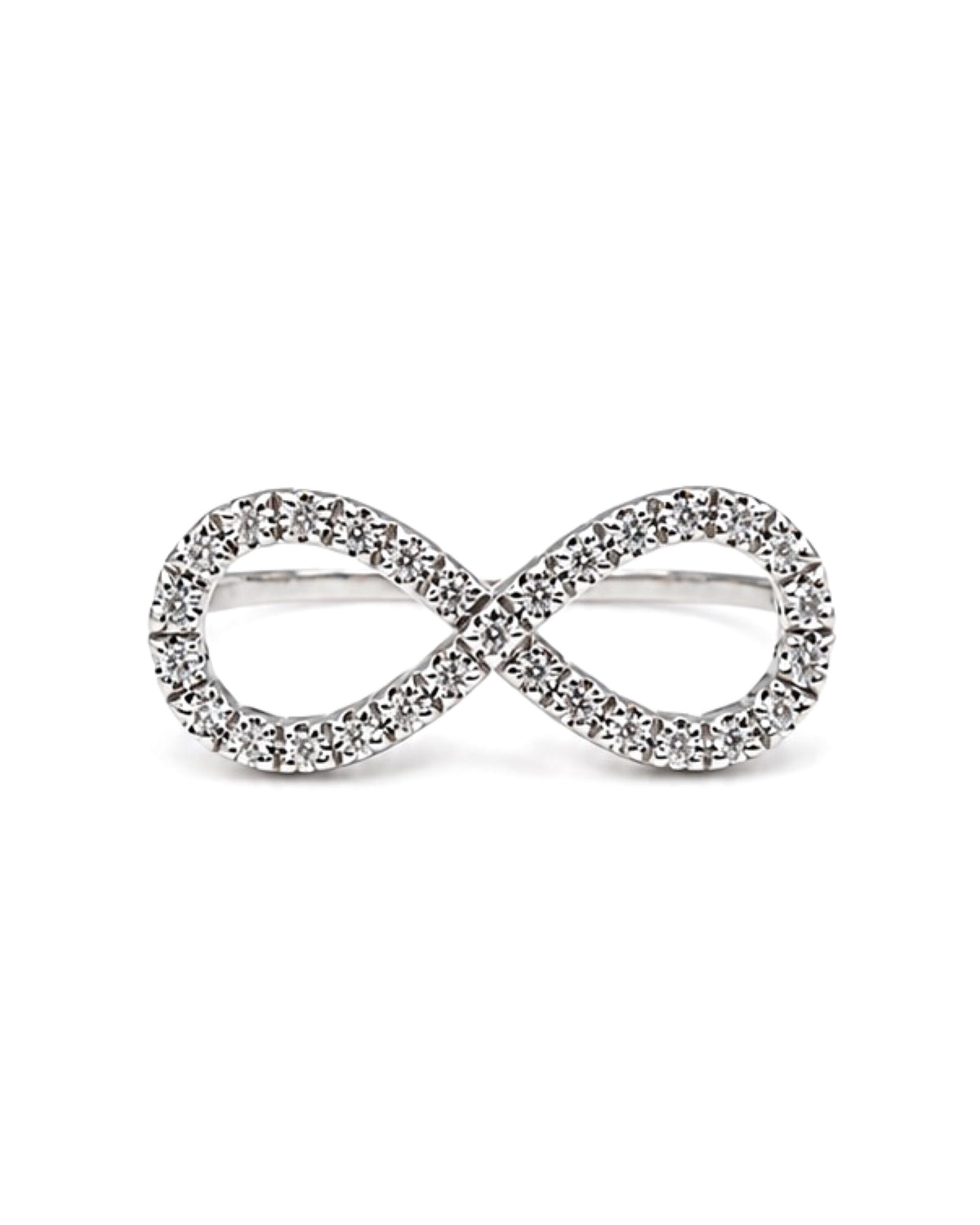 Classic Round Infinity Statement Knuckle Diamond Ring 14K