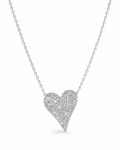 Classic Heart Pave Diamond Necklace 14K