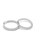 Classic Daily Round Full Eternity Hoop Diamond Earrings 14K