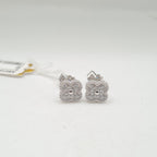 Dainty Clover Stud Diamond Earrings 14K