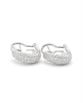 Classic Round Paved Hoop Diamond Earrings 18K