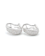 Classic Round Paved Hoop Diamond Earrings 18K