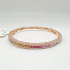 Rosegold Rainbow Sapphire Diamond Bracelet 18K 15.5cm