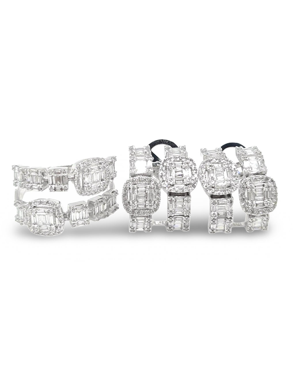 Cushion Baguette Layered Diamond Jewelry Set 14K