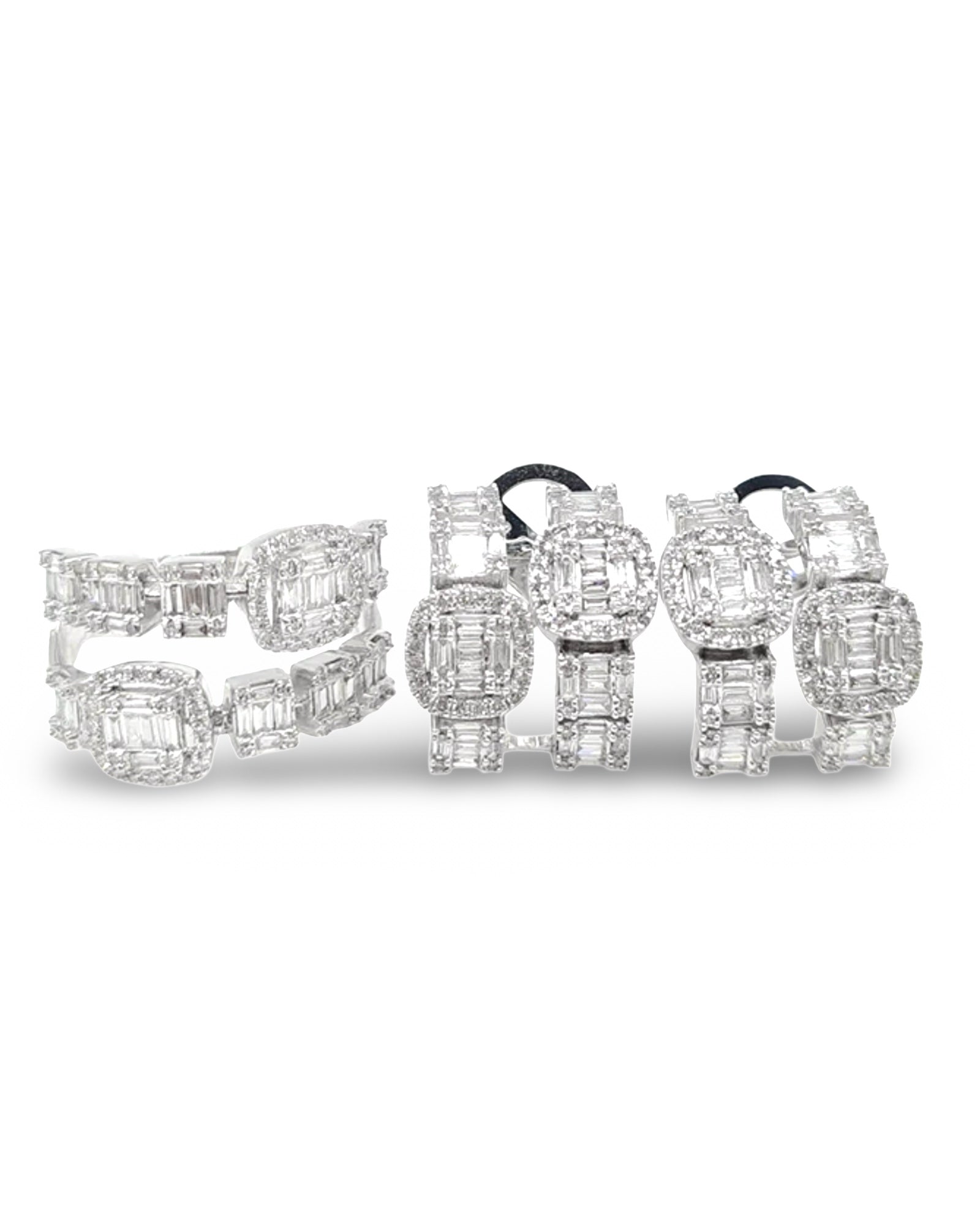 Cushion Baguette Layered Diamond Jewelry Set 14K