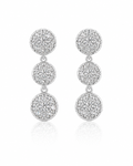 Classic Round Drop Rosette Setting Diamond Earrings 18K