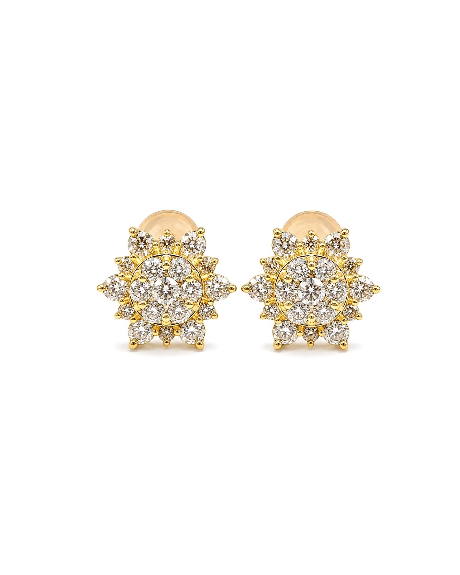 Classic Rositas Golden Stud Diamond Earrings 18K