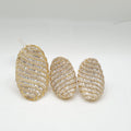 Golden Oval Baguette Statement Diamond Jewelry Set 14K