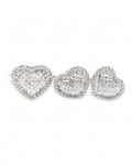 Classic Heart Invisible Setting Stud Diamond Jewelry Set 18K