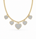 Classic Heart Station Diamond Pave Necklace 14K