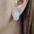 Classic Oval Baguette Diamond Earrings 18K