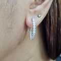 XX Classic Hoop Round Full Eternity Diamond Earrings 14K