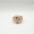 Serpent Head Rosegold Diamond Ring 14K