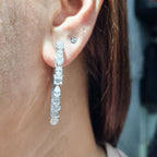XX Classic
 Creole Cluster Shape Hoop Statement Diamond Earrings 18K