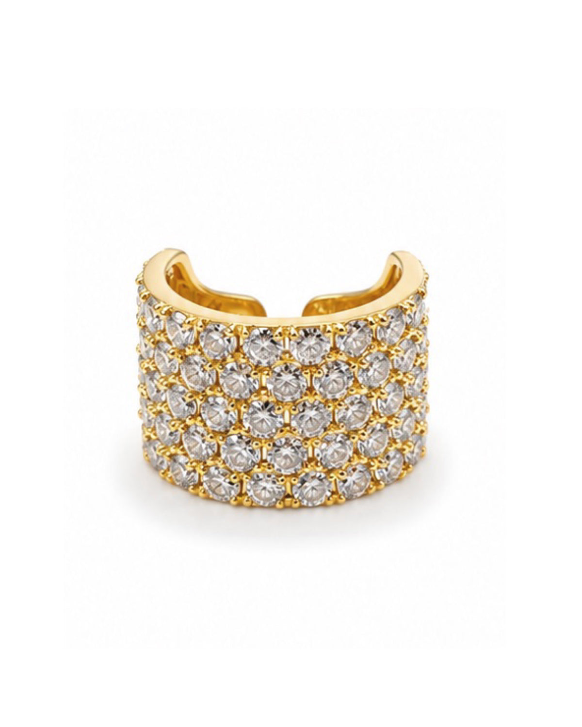 Classic Golden Millionaire’s Half Eternity Statement Diamond Ring 18K