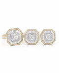Classic Cushion Paved Golden Diamond Jewelry Set 14K