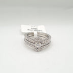 2in1 Round Solitaire Paved Diamond Engagement Ring 18K