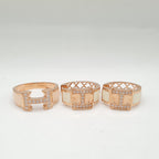 Rosegold Deco Hoop Diamond Jewelry Set 14K