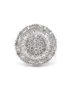 Classic Round Baguette Statement Diamond Ring 18K