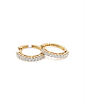Classic Round Half Eternity Hoop Diamond Earrings 14K