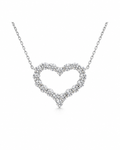 Classic Heart Enlarger Setting Diamond Necklace 14K