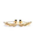 Golden Leaf Earcuff Diamond Earrings 14K
