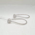 Heart Halo Dangling Hoop Diamond Earrings 14K