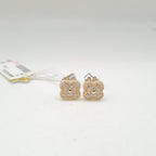Dainty Golden Clover Stud Diamond Earrings 14K