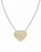 Classic Heart Large Diamond Necklace 14K