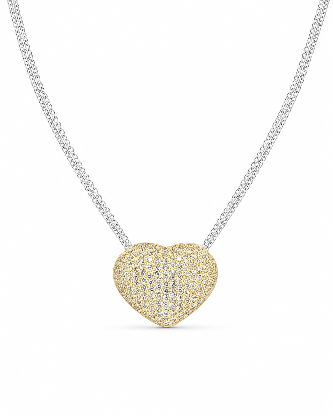 Classic Heart Large Diamond Necklace 14K