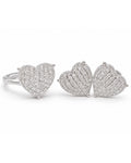 Classic Heart Paved Diamond Jewelry Set 14K
