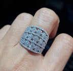 Classic Round Layered Paved Statement Diamond Ring 14K