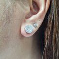 Classic Round Invisible Setting Diamond Earrings 18K