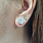 Classic Round Invisible Setting Diamond Earrings 18K