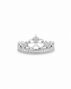 Classic Crown Half Eternity Diamond Ring 14K