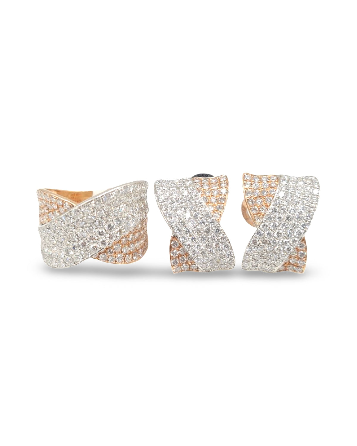 Crossover Paved Statement Diamond Jewelry Set 14K