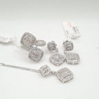 Classic Double Cushion Paved Diamond Jewelry Set 14K