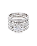 Classic Round Invisible Setting Beaded Diamond Ring 14K