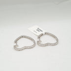 Paperclip Heart Baguette Hoop Diamond Earrings 18K