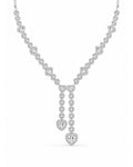 Classic Heart Pave Drop Statement Diamond Necklace 14K