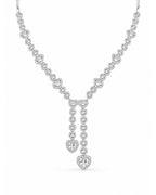 Classic Heart Pave Drop Statement Diamond Necklace 14K
