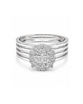 Classic Round Invisible Setting Layered Diamond Ring 14K